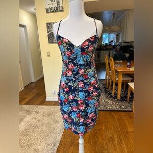 Elegant Floral Spaghetti Strap Mini Dress